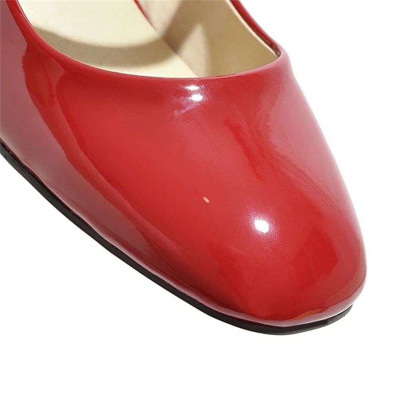 Abby Dames Mid Hak Gesp Zwarte Schoenen - Zwart