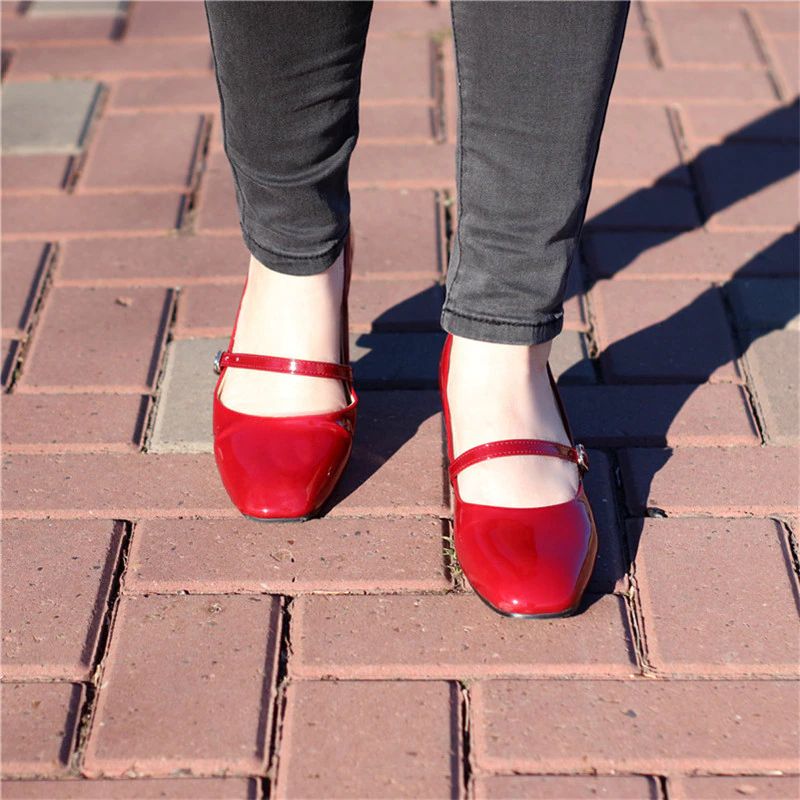 Abby Dames Mid Hak Gesp Zwarte Schoenen - Zwart
