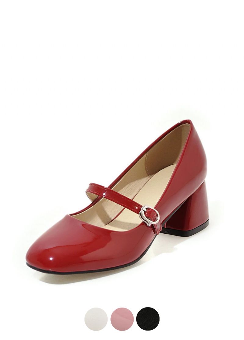 Abby Dames Mid Hak Met Gesp Schoenen