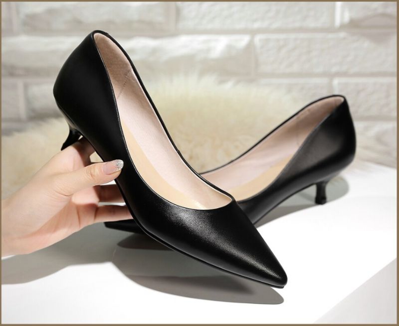 Abellan Dames Leren Pumps - Zwart