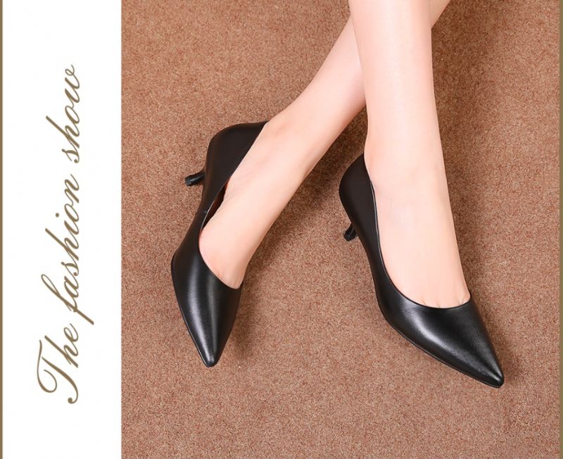 Abellan Dames Leren Pumps - Zwart