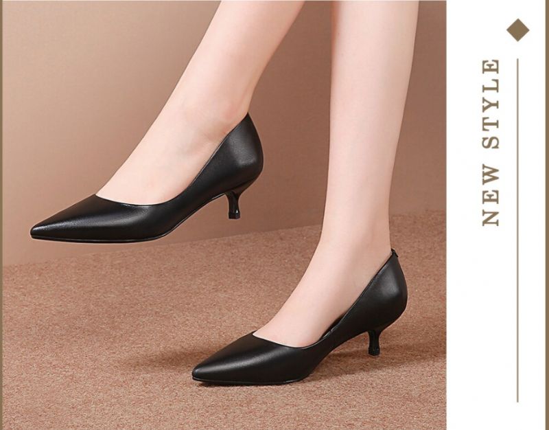 Abellan Dames Leren Pumps - Zwart