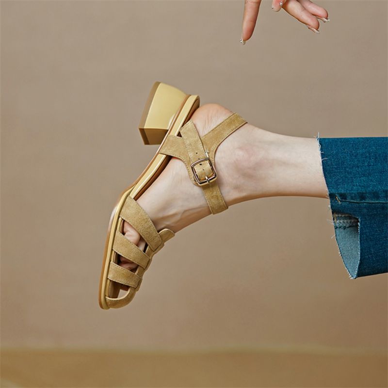 Ada Dames Zomer Suède Sandalen - Groen