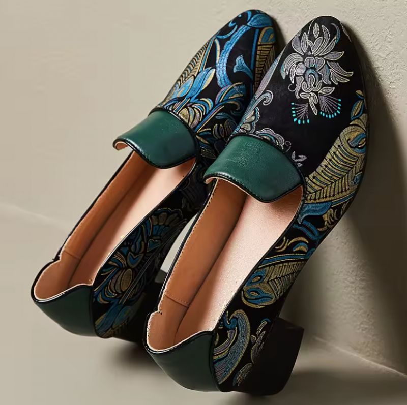 Adela Dames Leren Dress Pumps - Groen