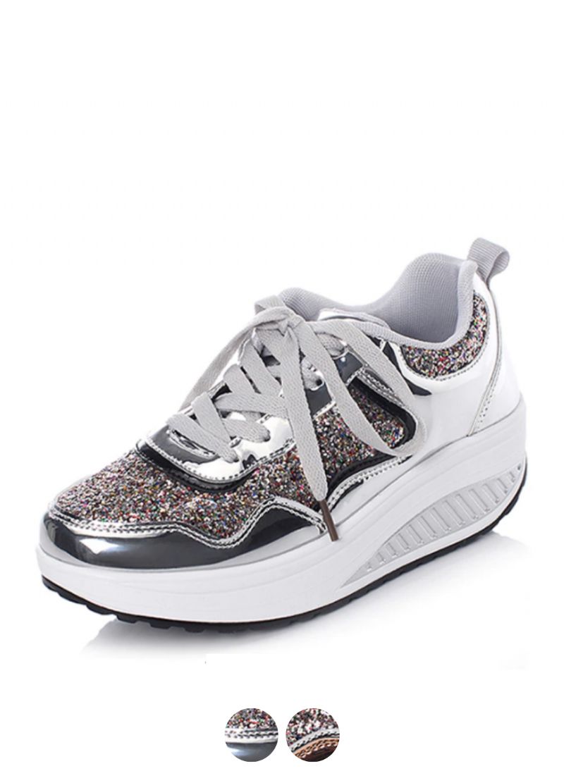 Adonis Dames Flat Met Platform Patent Sneakers Schoenen