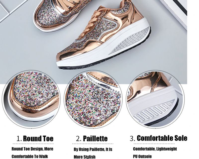 Adonis Dames Flat Met Platform Patent Sneakers Schoenen - Zilver
