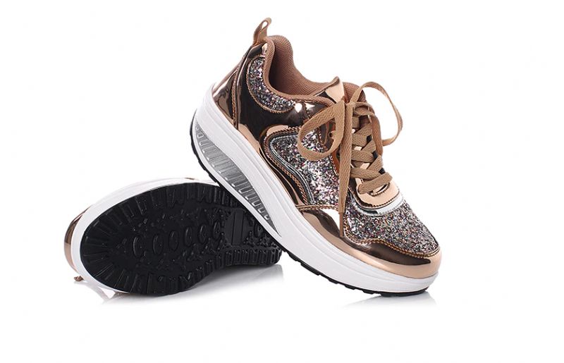 Adonis Dames Flat Met Platform Patent Sneakers Schoenen - Zilver