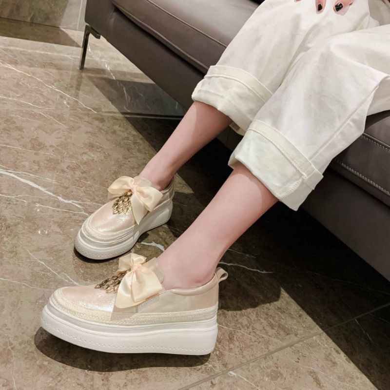 Adoura Dames Platform Schoenen - Abrikoos