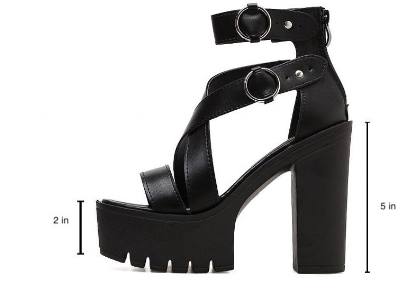 Agne Platform Sandaal Voor Dames - zwart