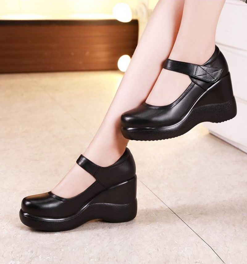 Agustina Dames Platform Wedges Schoenen - Zwart