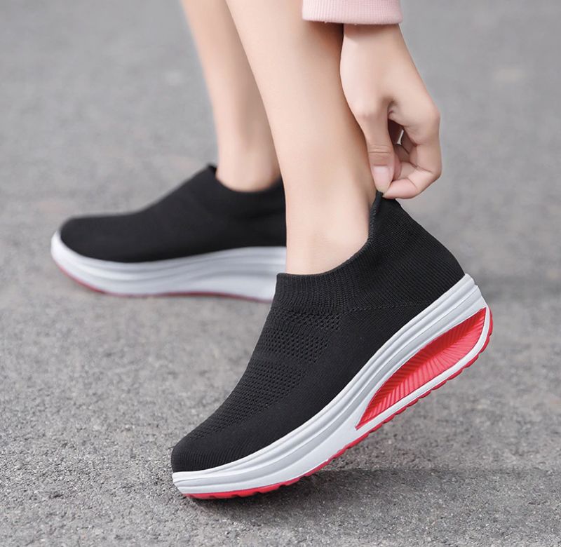 Aika Dames Platform Sneakers - Zwart