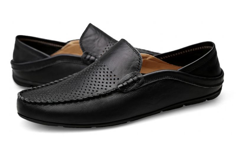 Akon Heren Loafers Casual Schoenen - Zwart