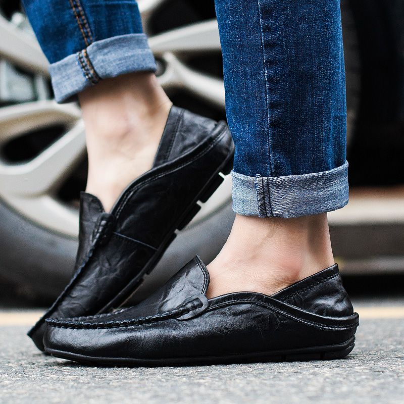 Akon Heren Loafers Casual Schoenen - Zwart