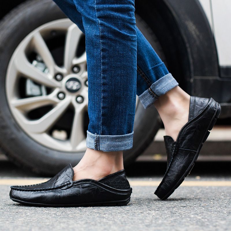 Akon Heren Loafers Casual Schoenen - Zwart