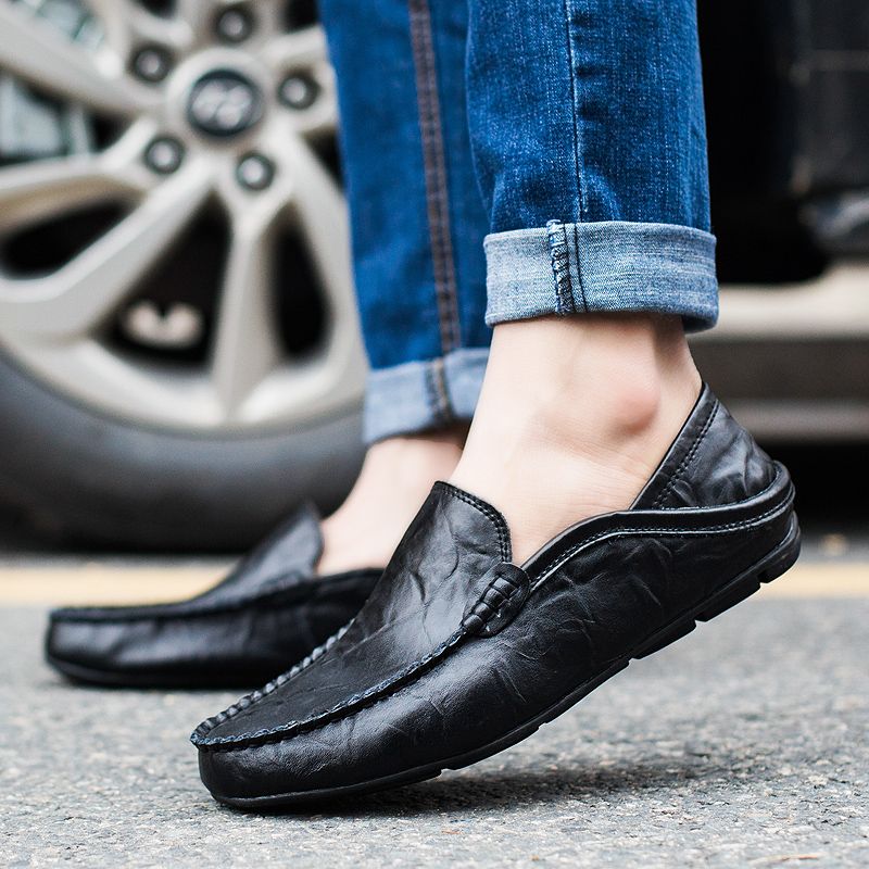 Akon Heren Loafers Casual Schoenen - Zwart