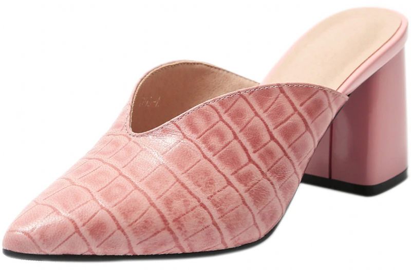 Alandra Dames Leren Muiltjes Pumps - Roze