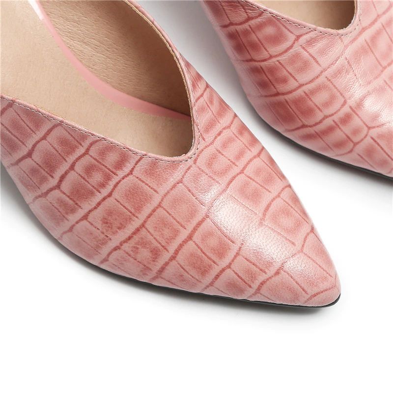 Alandra Dames Leren Muiltjes Pumps - Roze