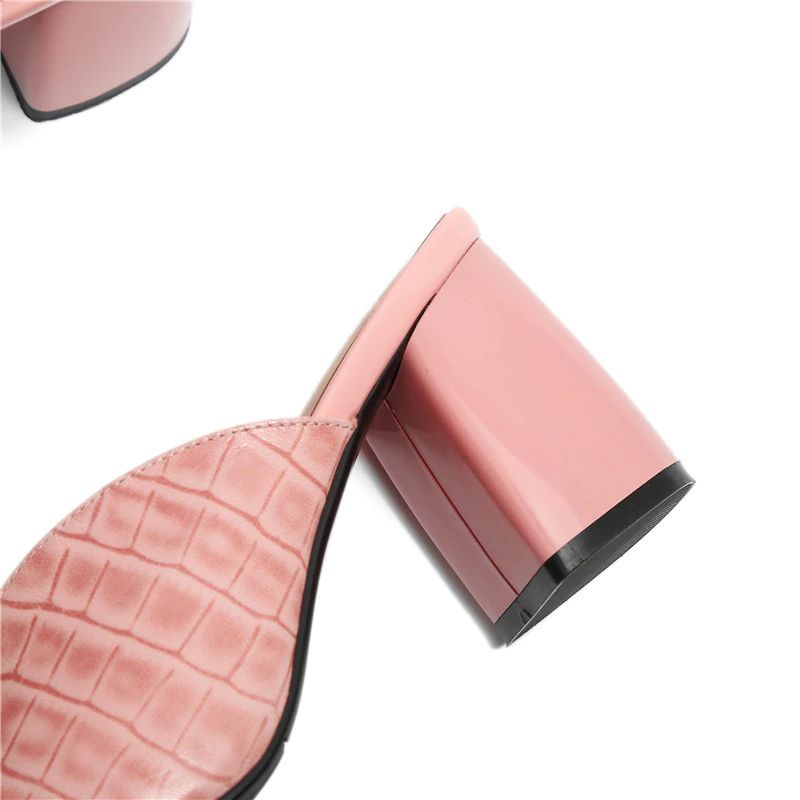 Alandra Dames Leren Muiltjes Pumps - Roze