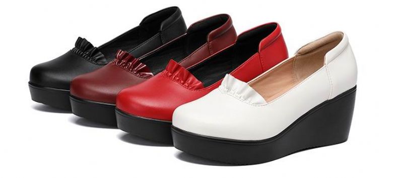 Albani Dames Platform Wedge Schoenen - Zwart