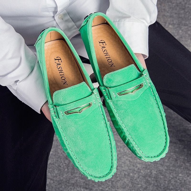 Albert Heren Loafers In Suède Leren Schoenen - Groen