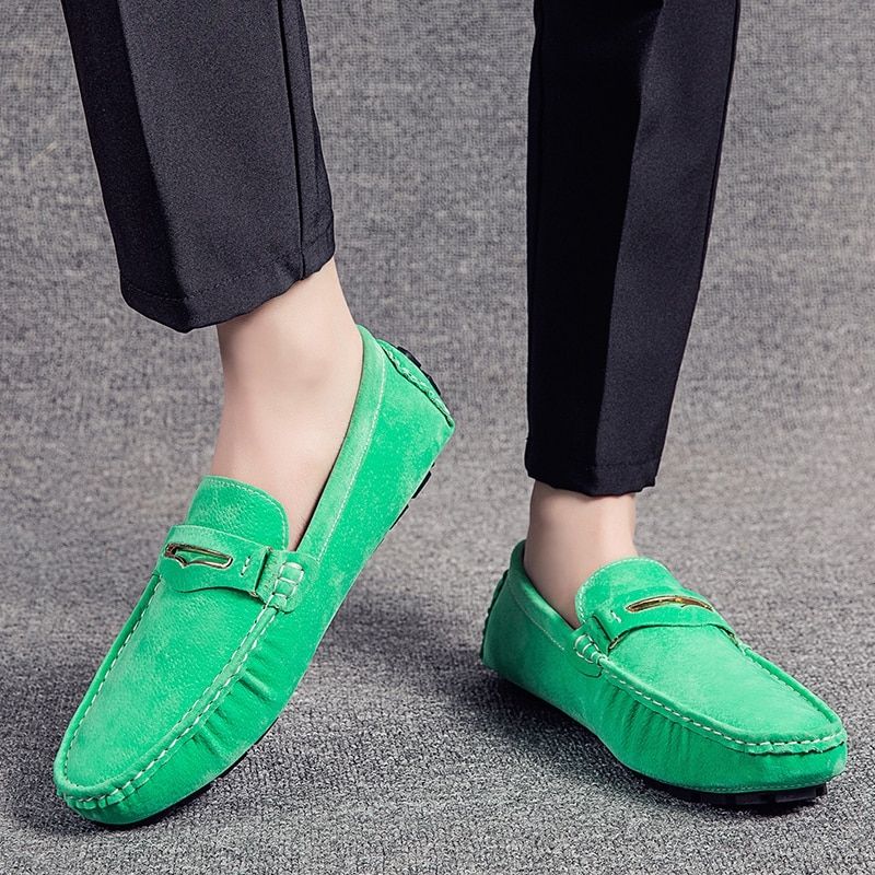 Albert Heren Loafers In Suède Leren Schoenen - Groen