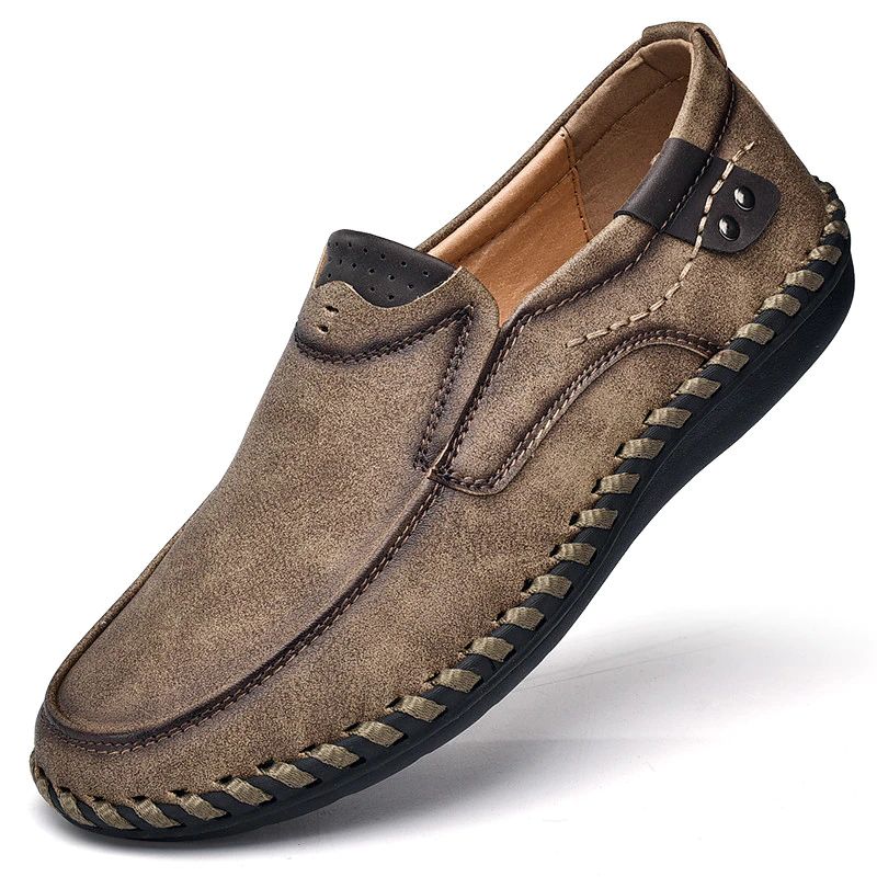 Alberth Heren Loafers Casual Schoenen - Kaki