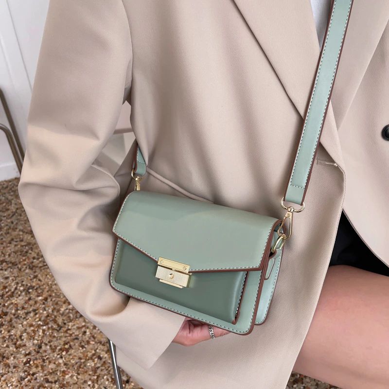 Albi Dames Kleine Leren Schouder Handtas - Zwart