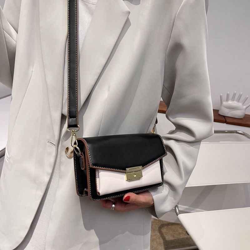 Albi Dames Kleine Leren Schouder Handtas - Zwart
