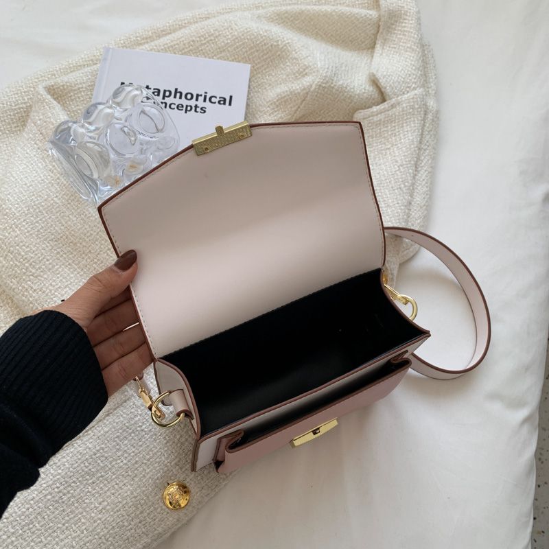 Albi Dames Kleine Leren Schouder Handtas - Zwart