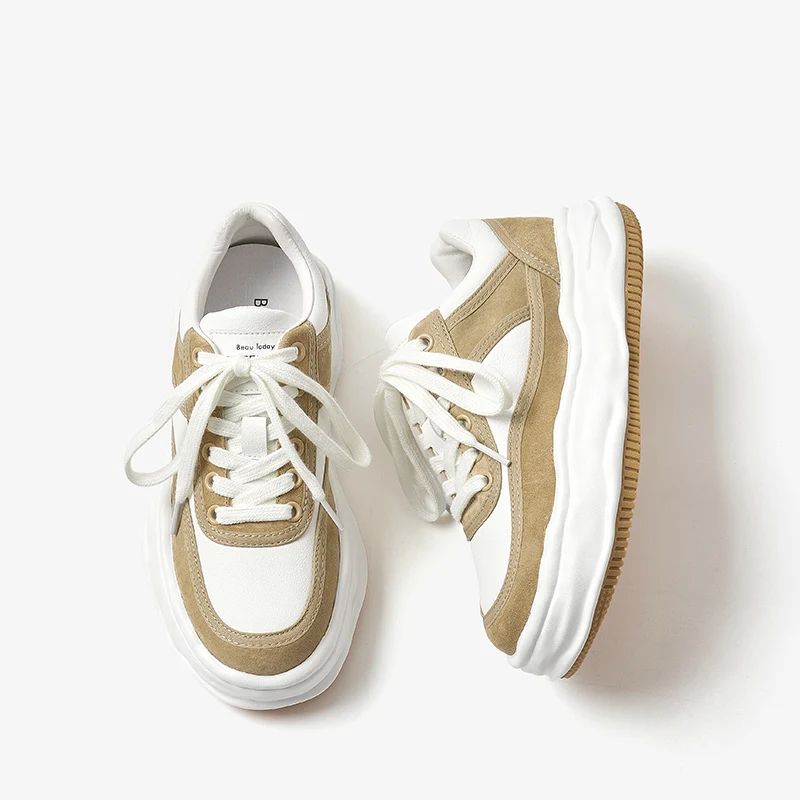 Albornoz Dames Platform Sneaker - Abrikoos