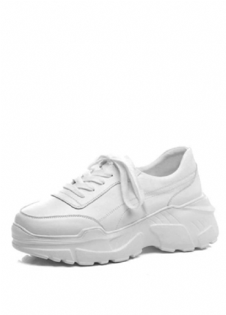 Alcolea Dames Leren Veter Platform Sneaker