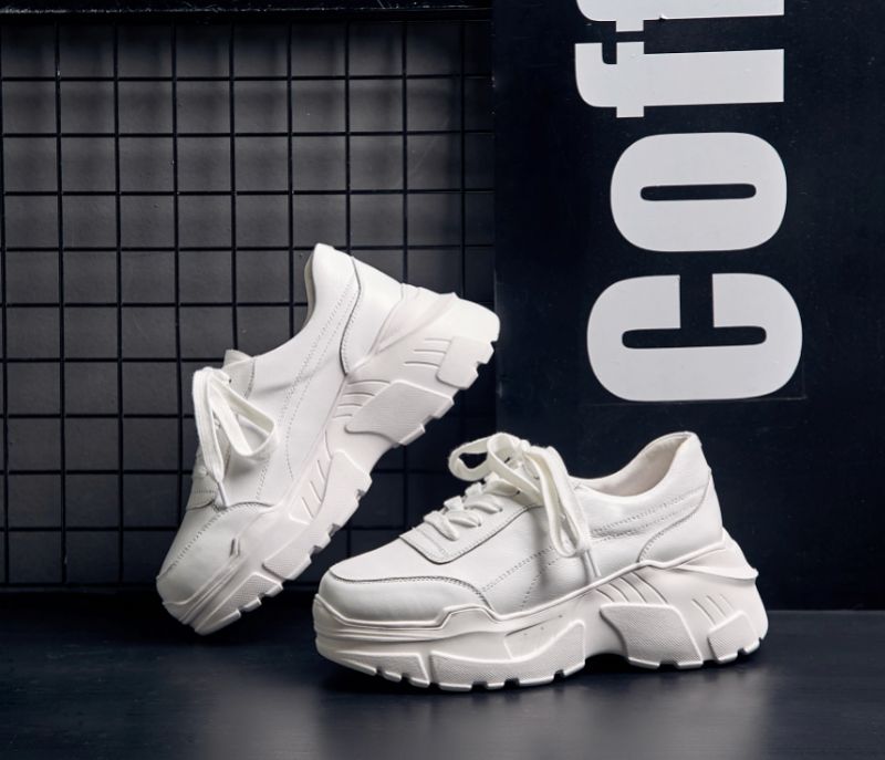 Alcolea Dames Leren Veter Platform Sneaker - Wit