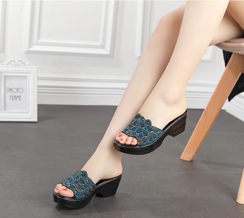 Aldana Casual Leren Sandaal Voor Dames - Blauw