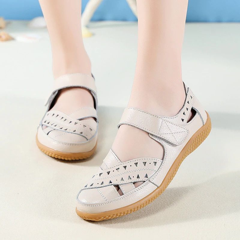 Alegria Dames Platte Leren Loafer Zwarte Schoenen - Zwart