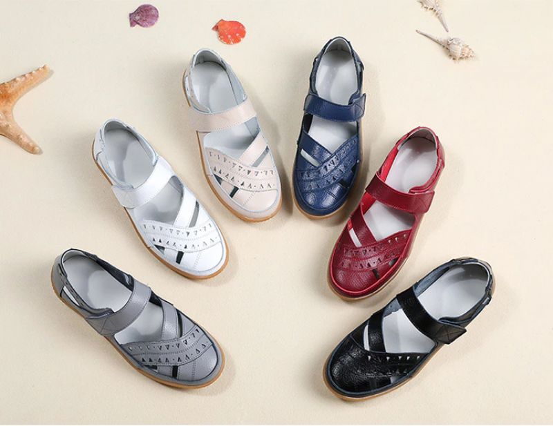 Alegria Dames Platte Leren Loafer Zwarte Schoenen - Zwart