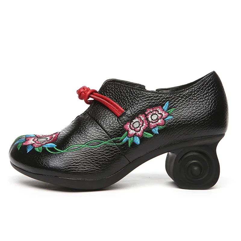 Aleida Dames Borduurwerk Pumps Schoenen - Grijs