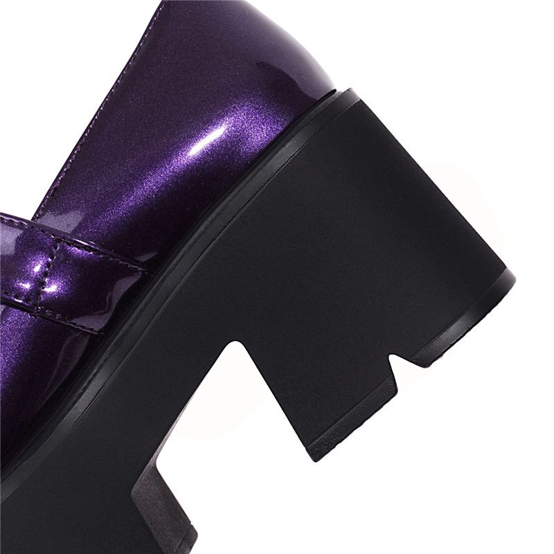 Aleja Dames Ronde Neus Platform Schoenen - Zwart