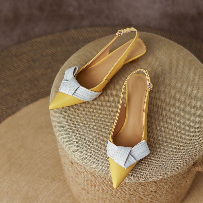 Aleja Dames Zomer Vlinder Knoop Sandalen - Geel