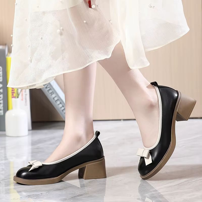 Aleli Dames Mode Ronde Neus Pumps - Geel