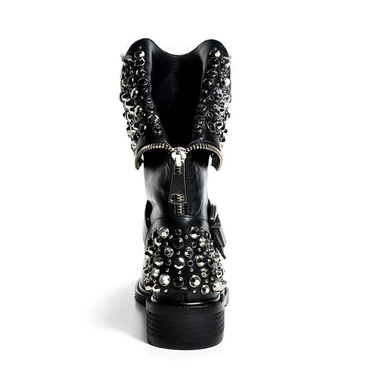 Alexa Dames Rivet Boots - Zwart