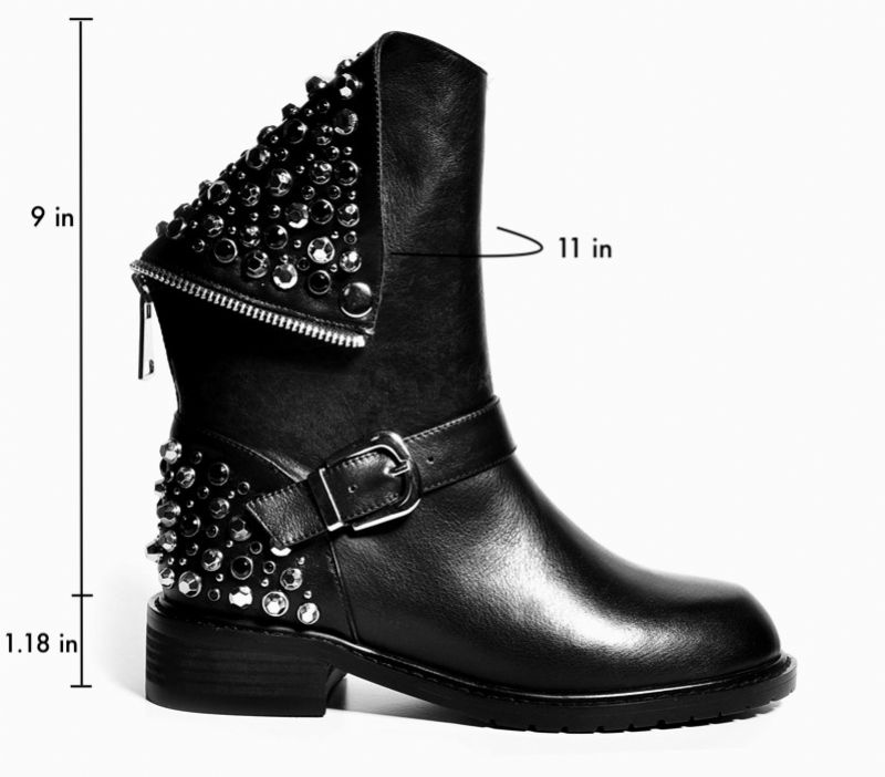 Alexa Dames Rivet Boots - Zwart