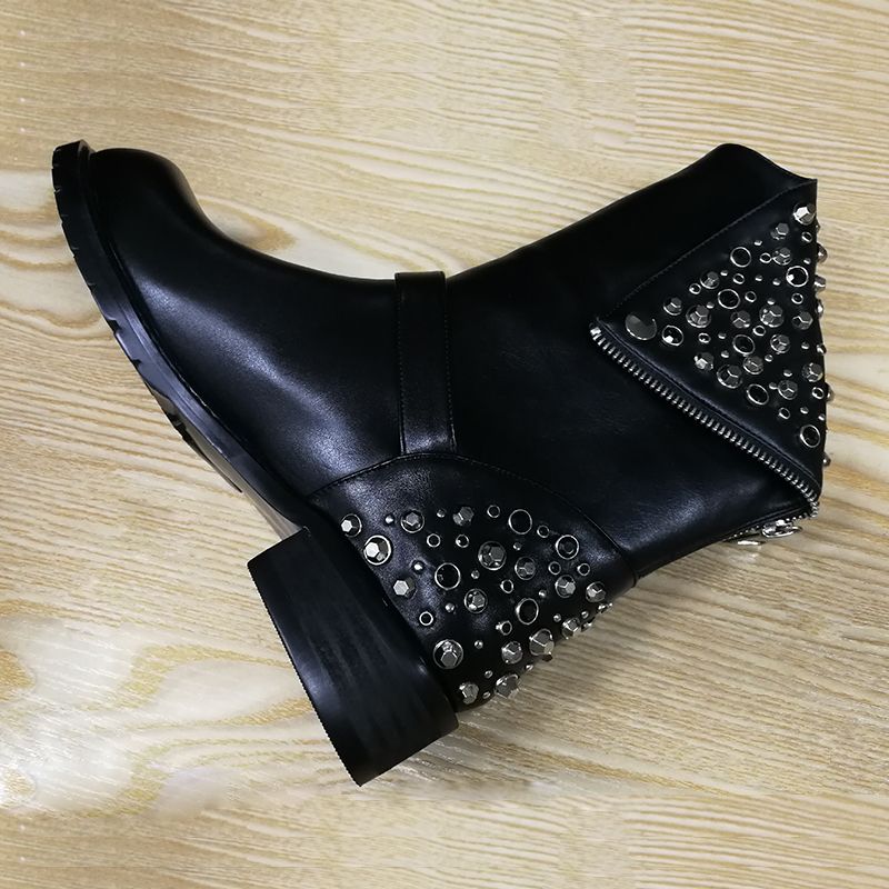 Alexa Dames Rivet Boots - Zwart