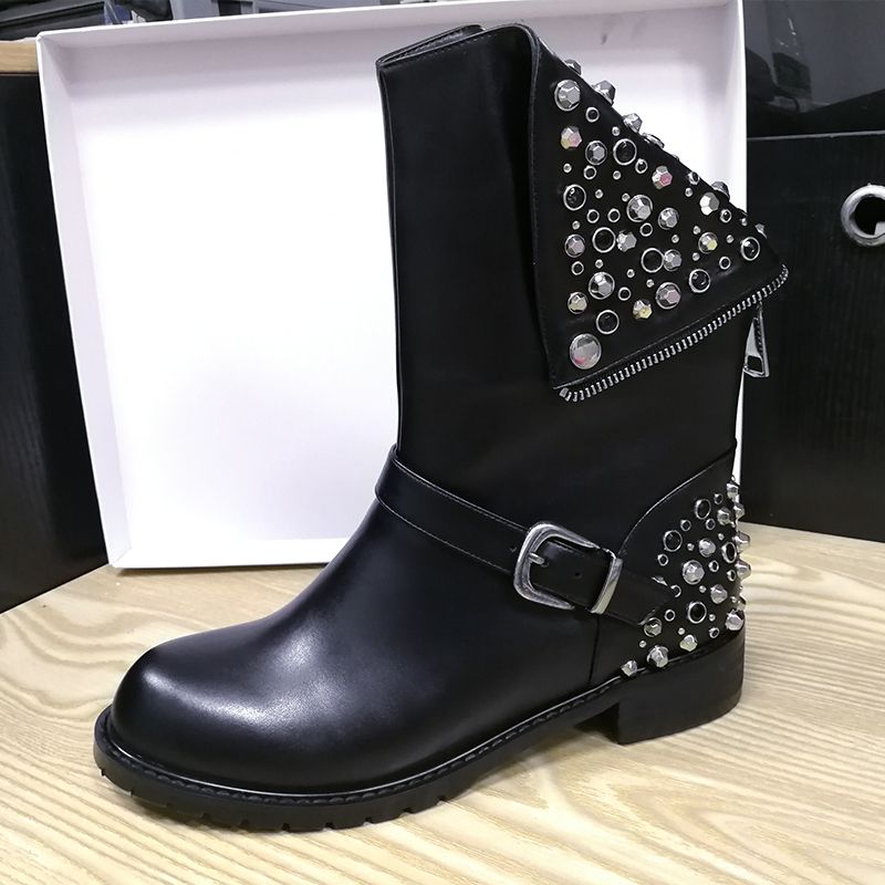 Alexa Dames Rivet Boots - Zwart