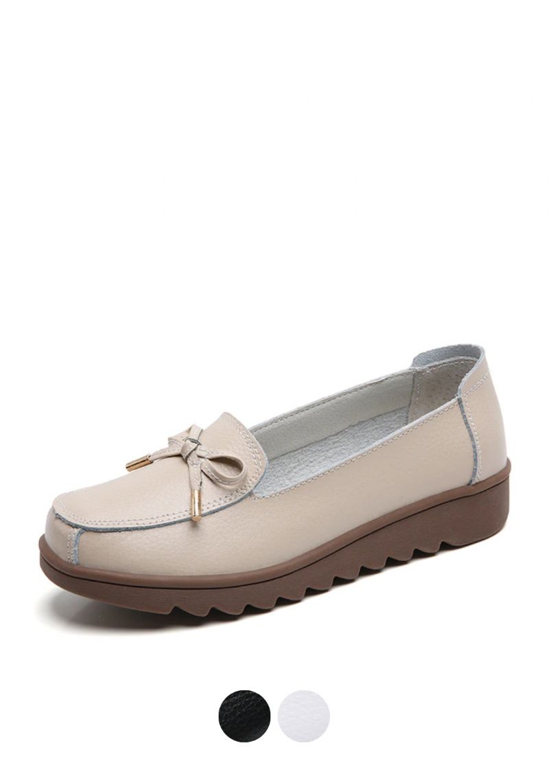 Alfonsina Dames Leren Instappers Platform Loafer Schoenen