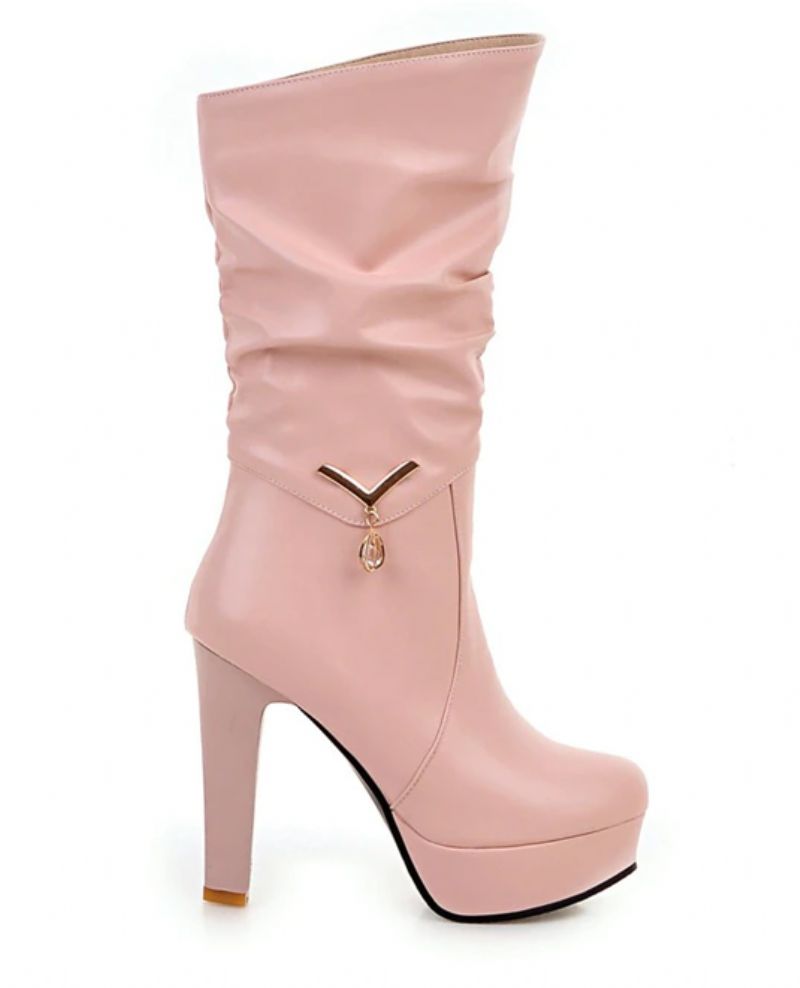 Alicia Dames Platform Fashion Laarzen - Wit