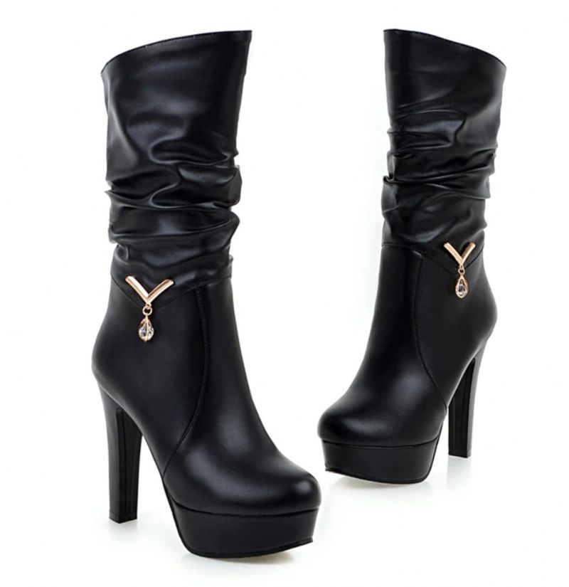 Alicia Dames Platform Fashion Laarzen - Wit