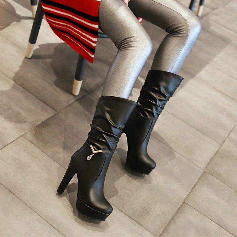 Alicia Dames Platform Fashion Laarzen - Wit