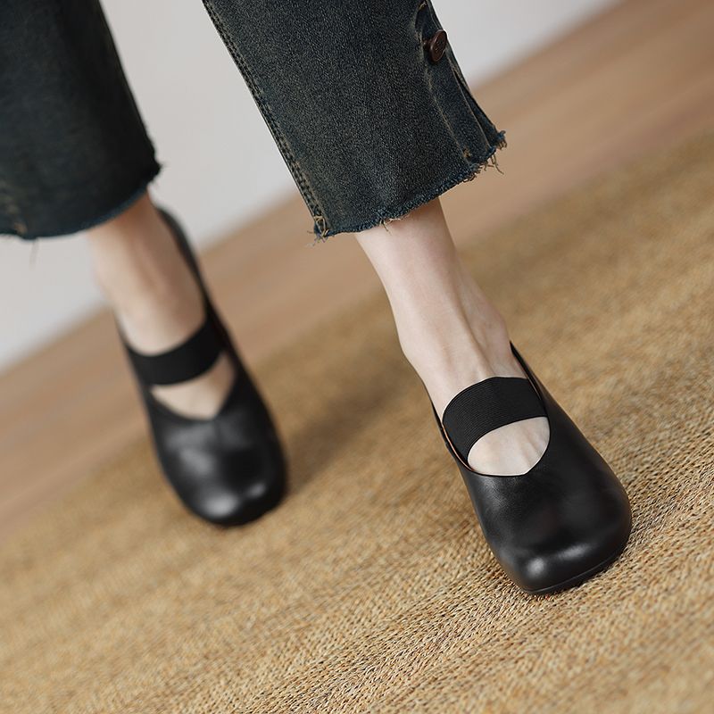 Alina Dames Lage Hak Ronde Neus Pumps - Zwart