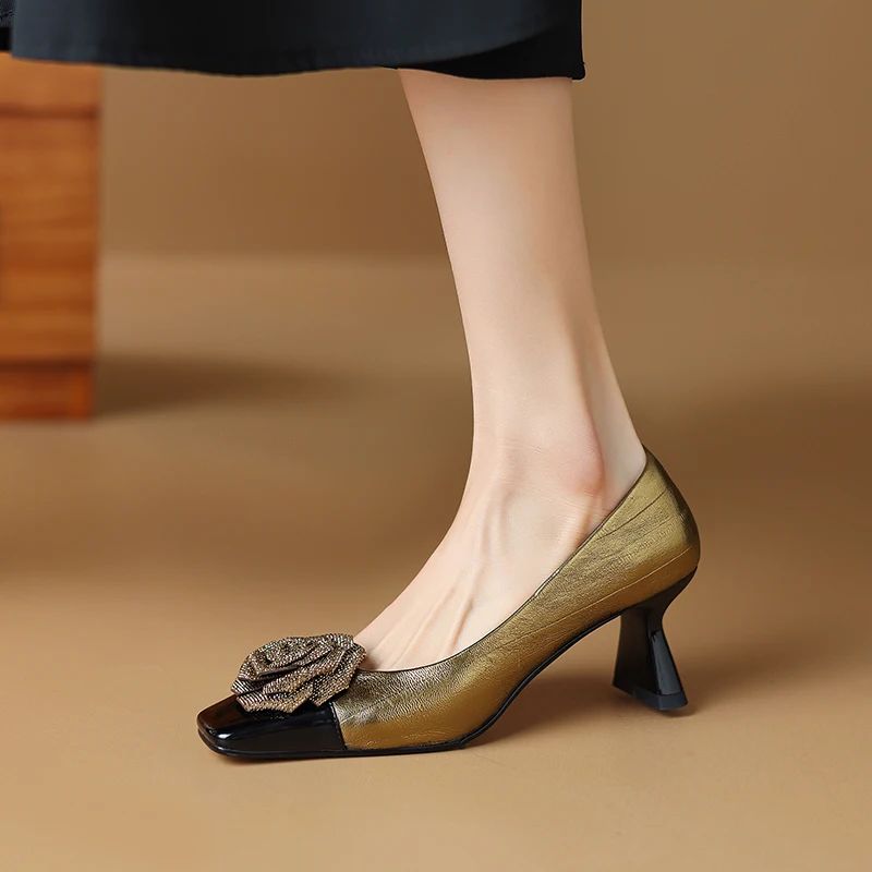 Alina Prachtige Glitter Rozen Hoge Hakken Pumps - Goud