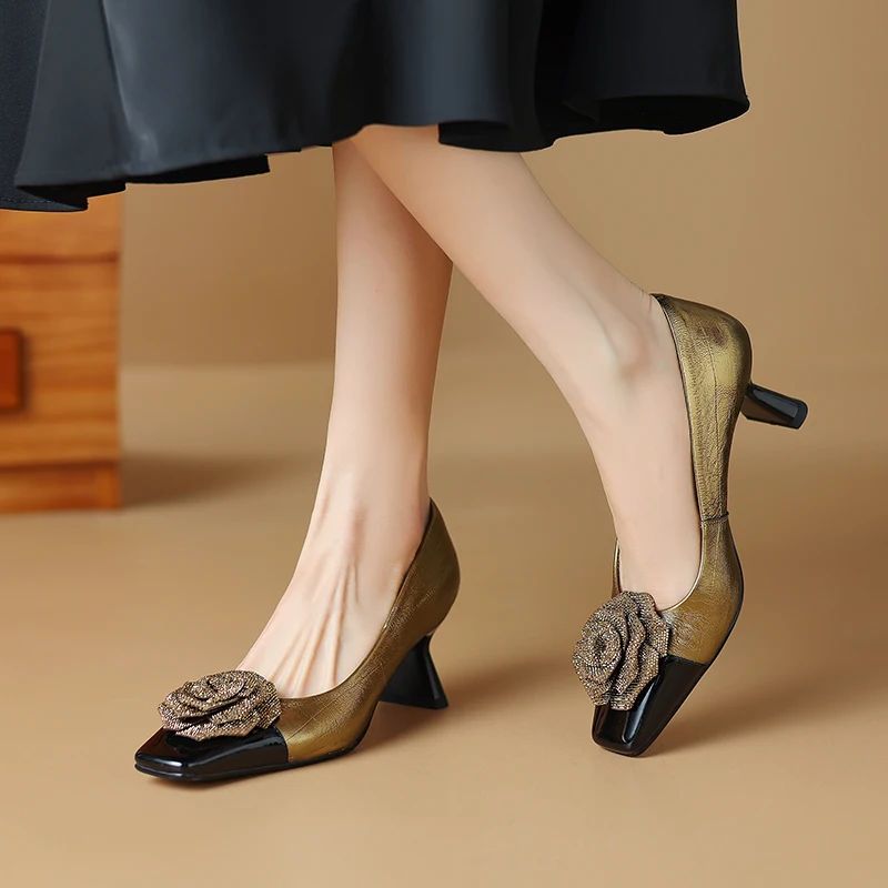 Alina Prachtige Glitter Rozen Hoge Hakken Pumps - Goud